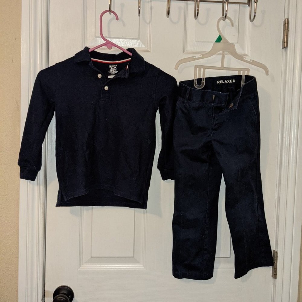French Toast set long sleeve shirt and pants boys size 4/5